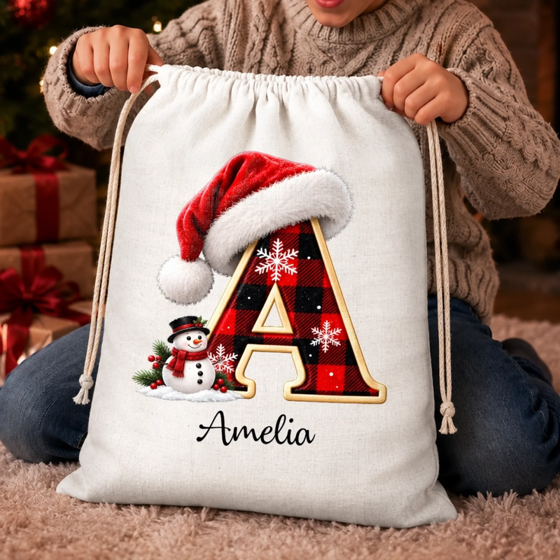 Personalized Drawstring Gift Bag - Christmas Gift For Kids, Family - Magical Delivery Service