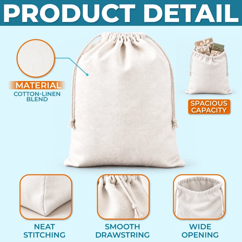 Personalized Drawstring Gift Bag - Christmas Gift For Kids, Family - Santa Approved Delivery