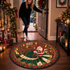 Personalized Quilted Round Mat - Christmas Gift For Family, Book Lovers - Magic On Santa’s Shelves