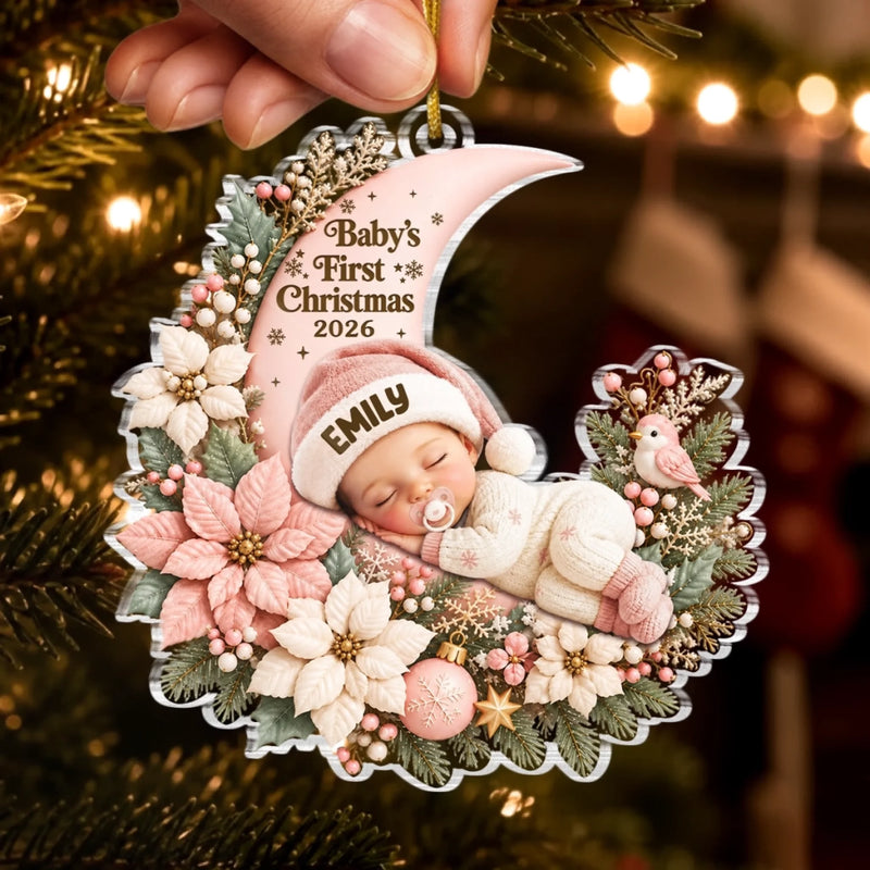 Personalized Baby's First Christmas Acrylic Ornament – Gift For New Parents, Baby – A Little Piece Of Heaven