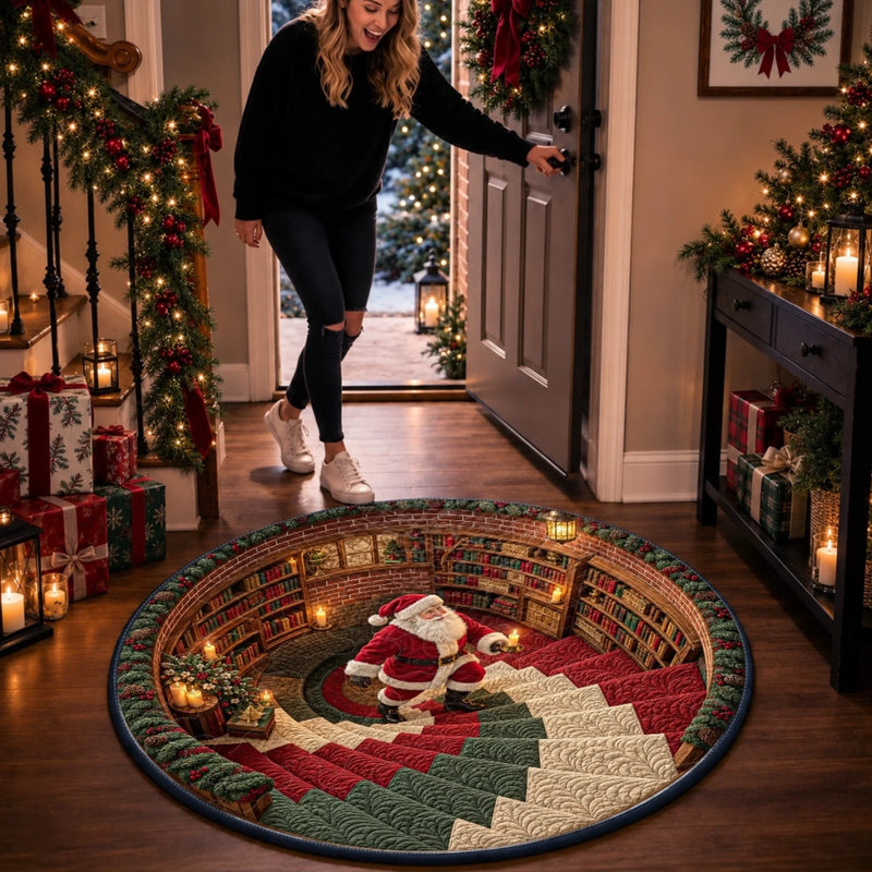 Personalized Quilted Round Mat - Christmas Gift For Family - Merry Moments All Season