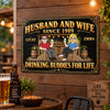 Personalized Home Decor Metal Sign - Anniversary Gift For Couple - Love And Drinks For Life