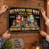 Personalized Home Decor Metal Sign - Anniversary Gift For Couple - Love And Drinks For Life