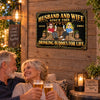 Personalized Home Decor Metal Sign - Anniversary Gift For Couple - Love And Drinks For Life