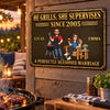 Personalized Photo Home Decor Metal Sign - Anniversary Gift For Couple - He Cooks, She Approves