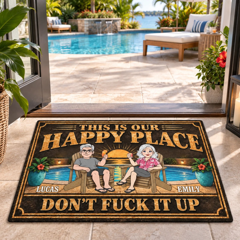 Personalized Home Decor Decorative Mat – Anniversary Gift For Couple – Growing Old, Staying Fun