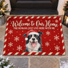 Personalized Photo Home Decor Decorative Mat – Christmas Gift For Pet Lovers – Home Is Better With Paws