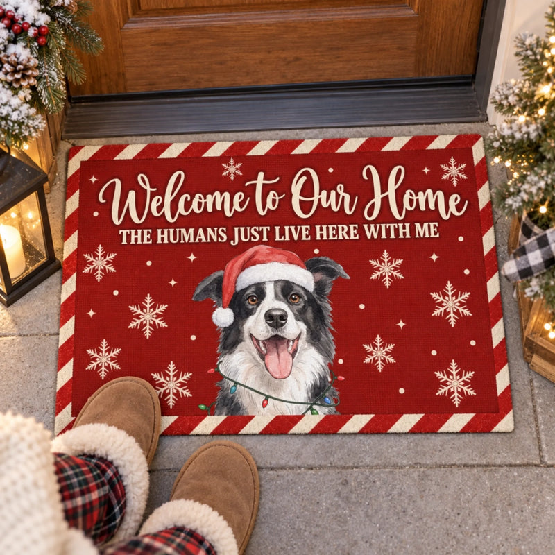 Personalized Photo Home Decor Decorative Mat – Christmas Gift For Pet Lovers – Home Is Better With Paws