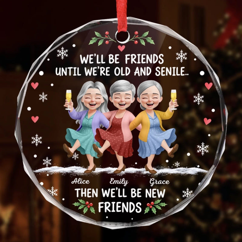 Personalized Glass Ornament - Christmas Gift For Sister, Bestie, Best Friend - Growing Old Together