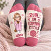 Personalized Crew Socks - Crochet, Knitting Gift For Craft Lovers - Currently Counting Stitches