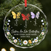 Personalized Glass Ornament - Christmas Gift For Sister, Bestie, Best Friend - Butterfly Sisters