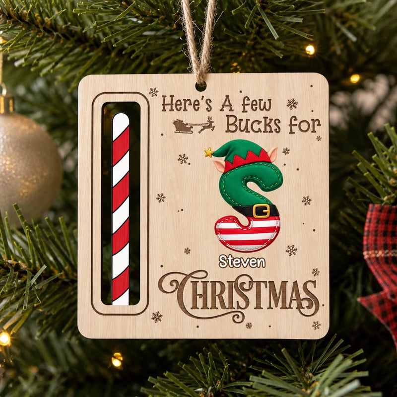 Personalized Wooden Money Holder Ornament – Christmas Gift For Kid, Family – Shine Bright