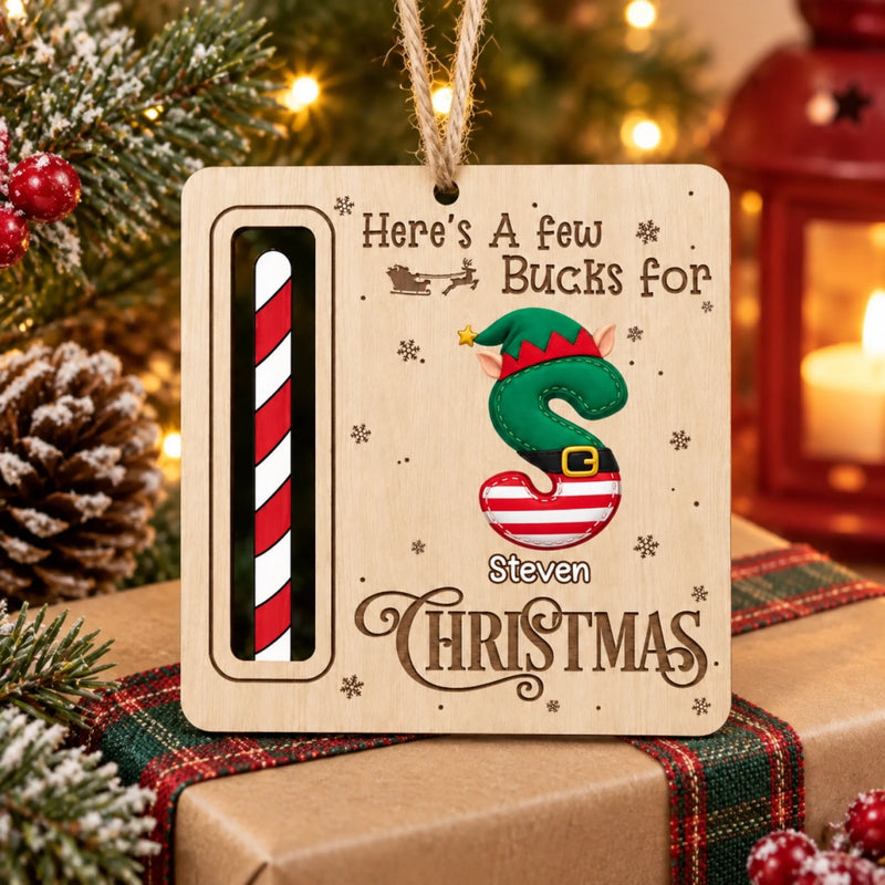 Personalized Wooden Money Holder Ornament – Christmas Gift For Kid, Family – Shine Bright
