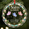 Personalized Glass Ornament - Christmas Gift For Sister, Bestie, Best Friend - Wings Of Sisterhood