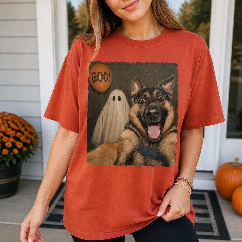 Personalized Photo Comfort T-Shirt - Halloween Gift For Pet Lovers - My Pet Says Boo