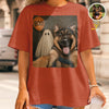 Personalized Photo Comfort T-Shirt - Halloween Gift For Pet Lovers - My Pet Says Boo