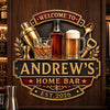 Personalized Shaped Metal Sign - Gift For Men, Family - Welcome To The Bar