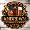 Personalized Shaped Metal Sign - Gift For Men, Family - Welcome To The Bar