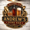 Personalized Shaped Metal Sign - Gift For Men, Family - Welcome To The Bar