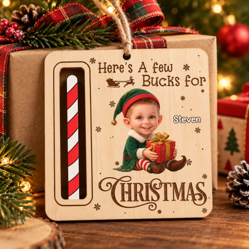 Personalized Photo Wooden Money Holder Ornament – Christmas Gift For Kid, Family – Shine Bright