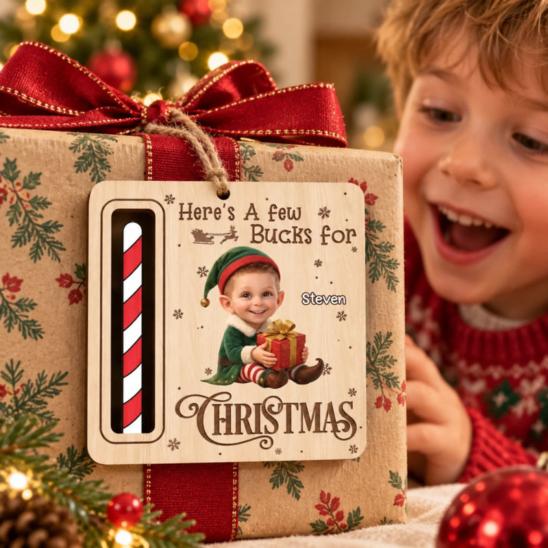 Personalized Photo Wooden Money Holder Ornament – Christmas Gift For Kid, Family – Shine Bright