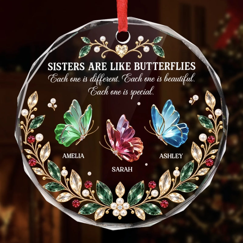 Personalized Glass Ornament - Christmas Gift For Sister, Bestie, Best Friend - Beautifully Becoming