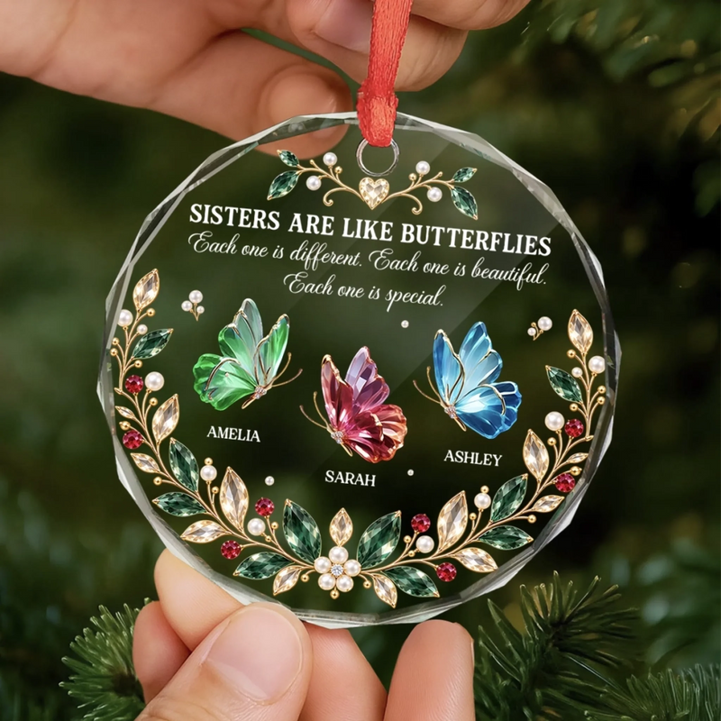 Personalized Glass Ornament - Christmas Gift For Sister, Bestie, Best Friend - Beautifully Becoming