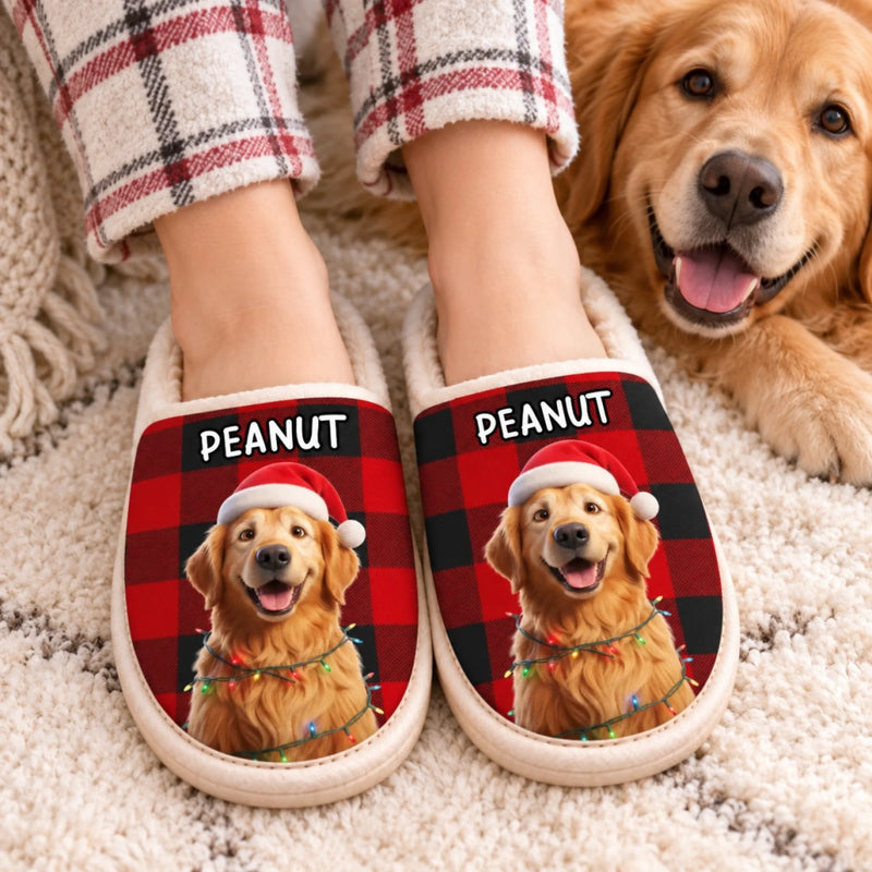 Personalized Photo Flat Scuff Slippers – Christmas Gift For Pet Lovers – Cozy Feet, Happy Pet Parent