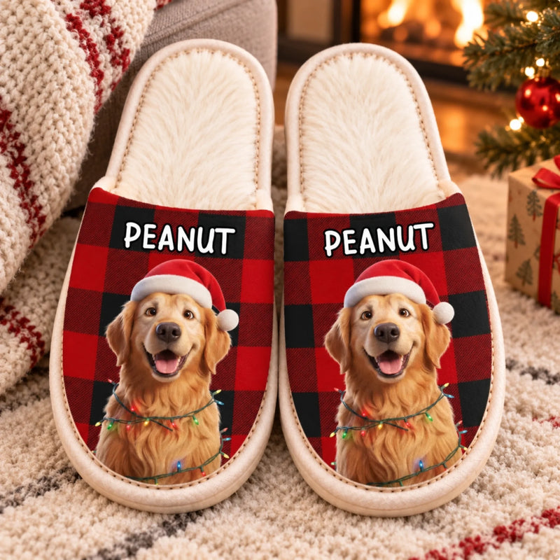 Personalized Photo Flat Scuff Slippers – Christmas Gift For Pet Lovers – Cozy Feet, Happy Pet Parent