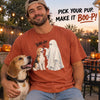 Personalized Photo Comfort T-Shirt - Halloween Gift For Pet Lovers - Boo-P Who’s There