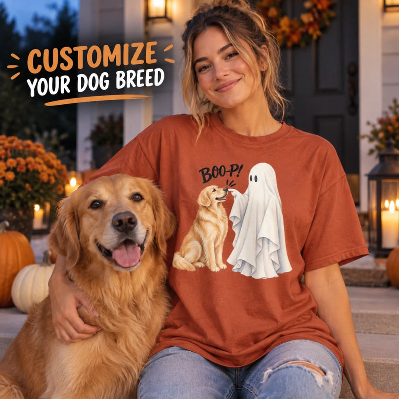 Personalized Photo Comfort T-Shirt - Halloween Gift For Pet Lovers - Boo-P Who’s There