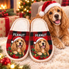 Personalized Photo Flat Scuff Slippers – Christmas Gift For Pet Lovers – Furry, Festive, Unforgettable