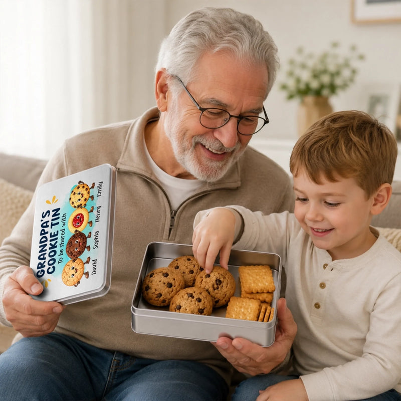 Personalized Metal Tin - Gift For Grandma, Grandpa - Cookies Made With Love