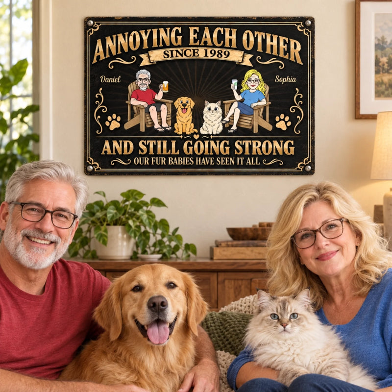 Personalized Home Decor Metal Sign - Anniversary Gift For Couple, Pet Lovers - Our Fur Babies Have Seen It All