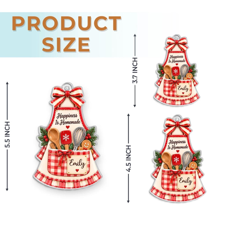 Personalized Acrylic Ornament – Christmas Gift For Baking Lovers – Happiness Is Homemade