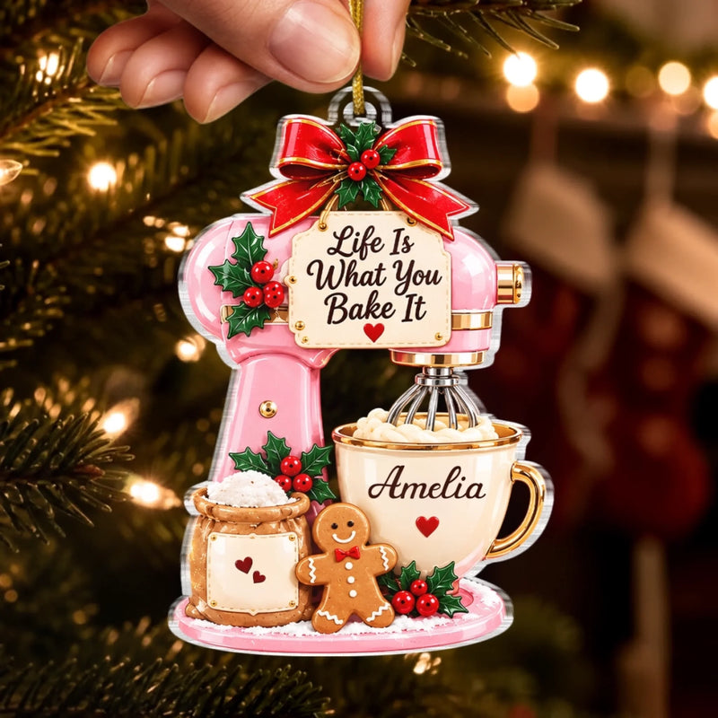 Personalized Acrylic Ornament – Christmas Gift For Baking Lovers – Life Is What You Bake It