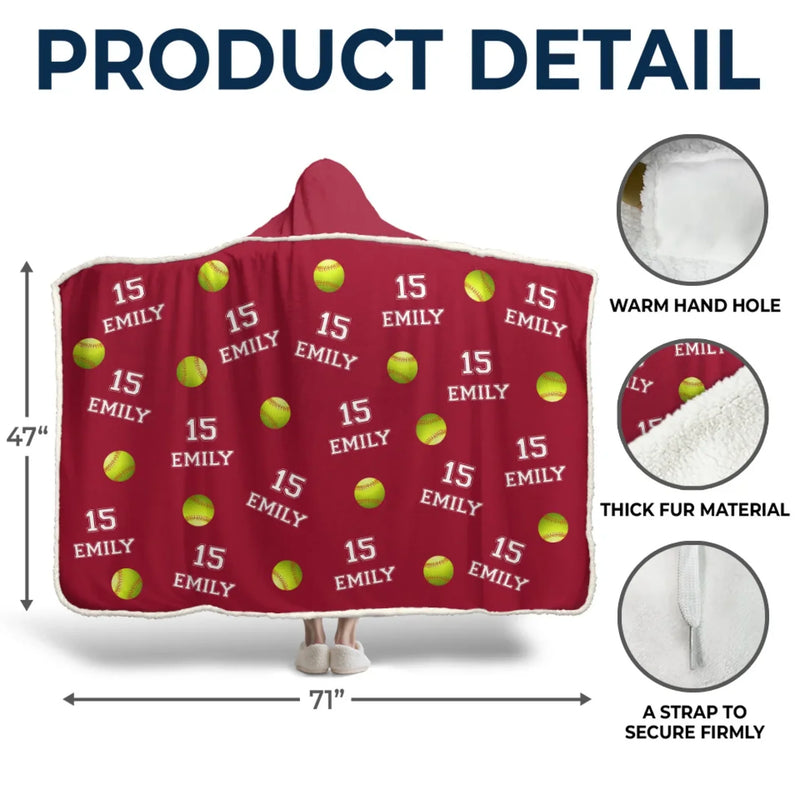 Personalized Snuggle Blanket, Hoodie Blanket - Christmas Gift For Sport Lovers - Play Hard, Play Smart