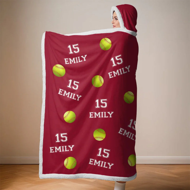 Personalized Snuggle Blanket, Hoodie Blanket - Christmas Gift For Sport Lovers - Play Hard, Play Smart