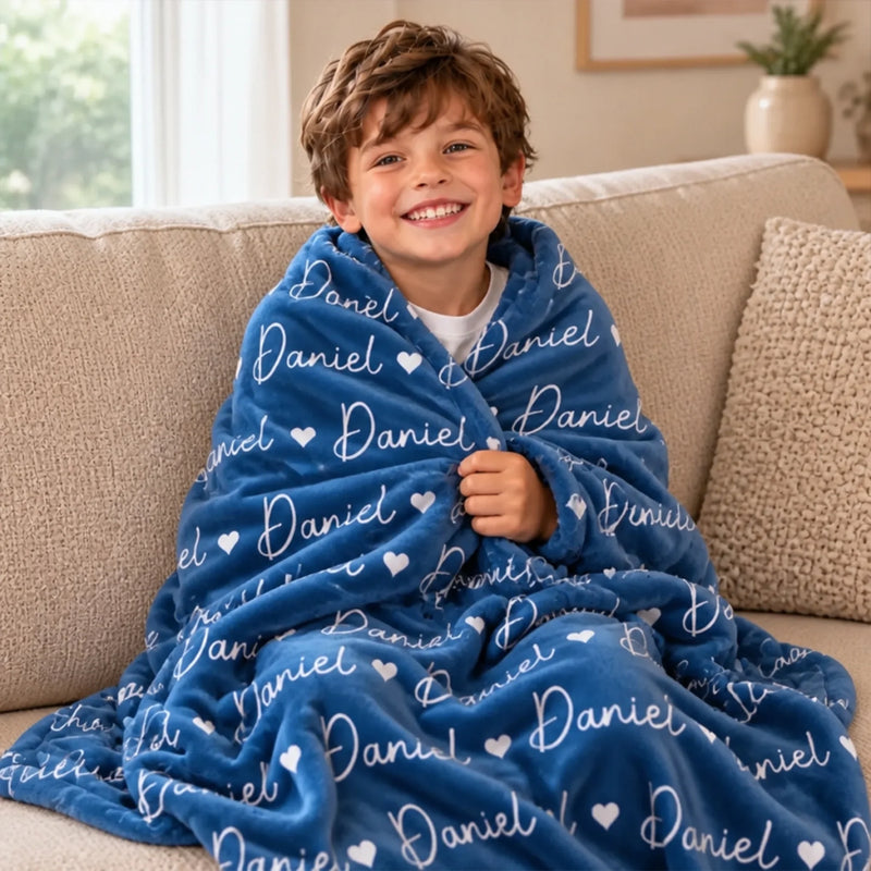 Personalized Blanket - Birthday Gift For Kids, Family - Wrapped In Lots Of Love