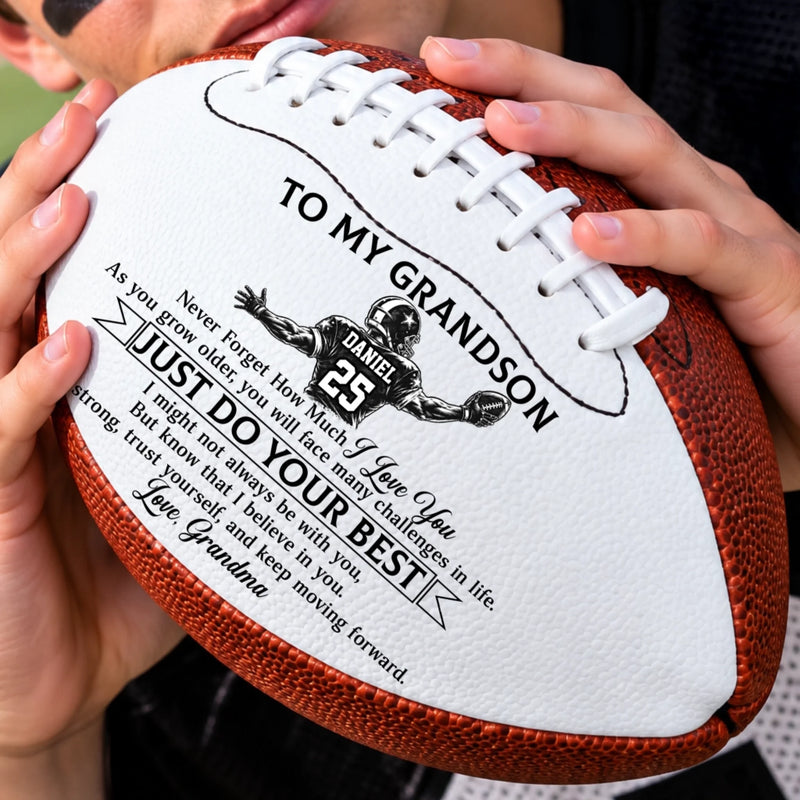 Personalized Leather Football - Gift For Son, Grandson, America Football Lovers - Made For Game Day