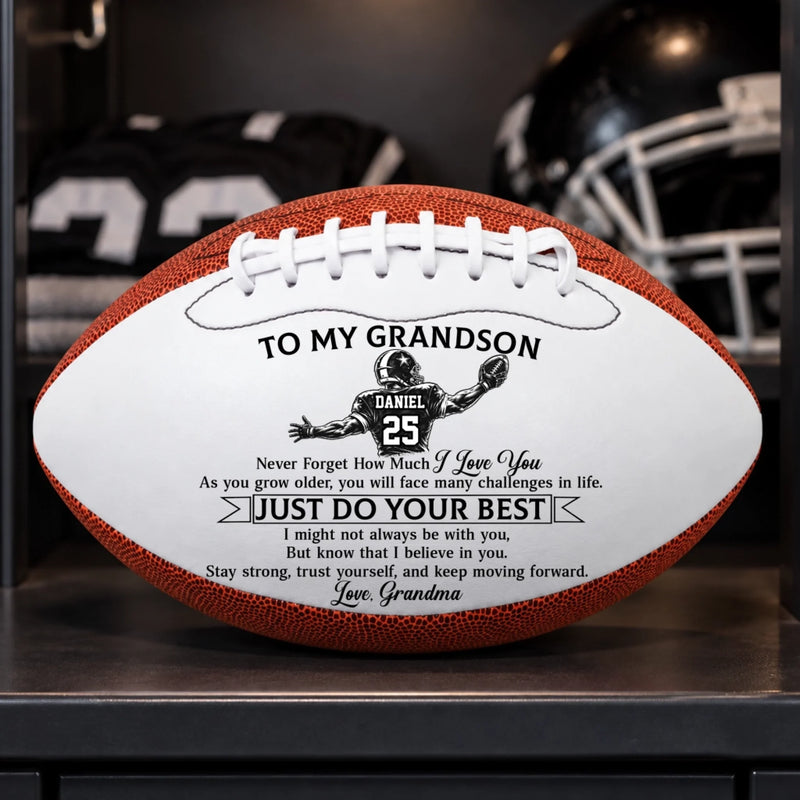 Personalized Leather Football - Gift For Son, Grandson, America Football Lovers - Made For Game Day