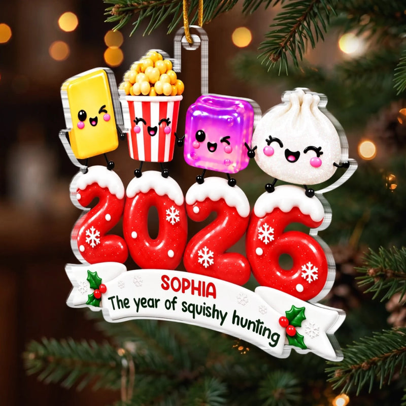 Personalized Acrylic Ornament - Christmas Gift For Kids - Squeezing My Way To Joy