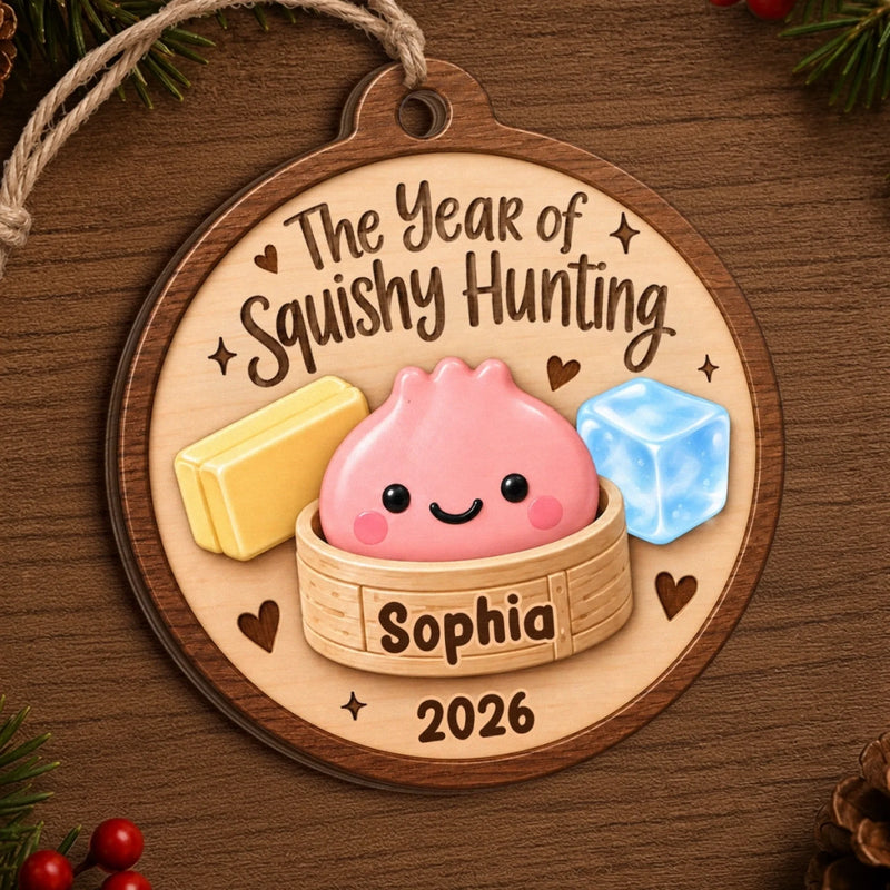 Personalized Wooden Ornament - Christmas Gift For Kids - Wrapped In Squishy Joy