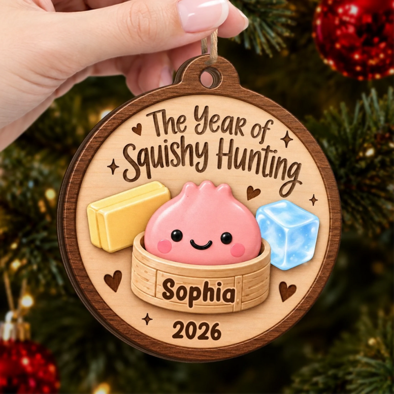 Personalized Wooden Ornament - Christmas Gift For Kids - Wrapped In Squishy Joy