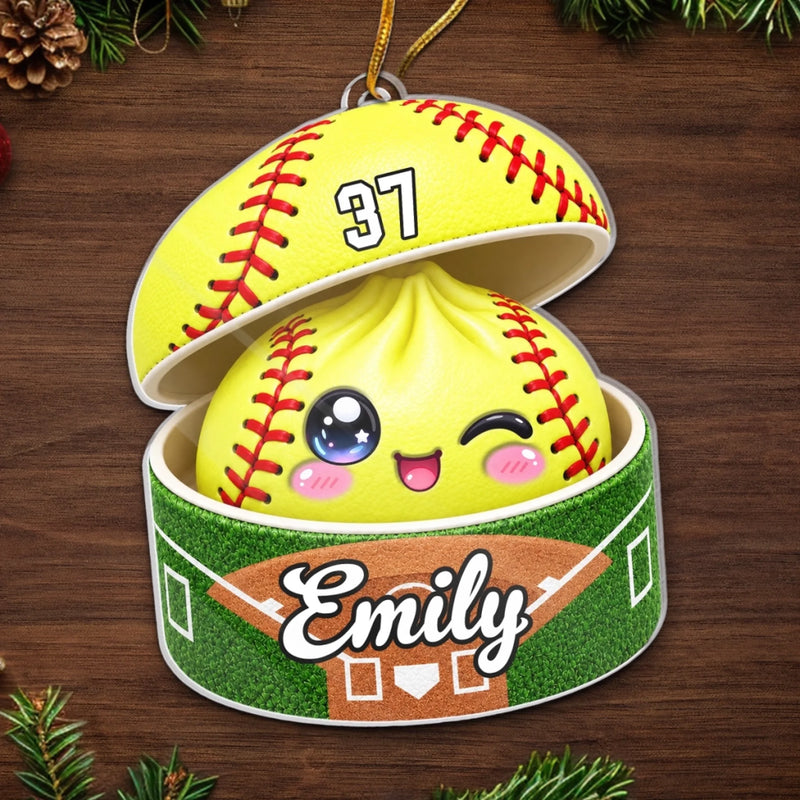 Personalized Acrylic Ornament - Christmas Gift For Kids - Little Dumpling Big Game