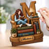 Personalized 2-Layered Wooden Plaque - Gift For Book Lovers - Born To Read Books