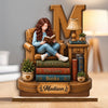 Personalized 2-Layered Wooden Plaque - Gift For Book Lovers - Born To Read Books