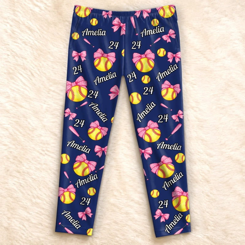 Personalized Pajama Pants - Gift For Baseball Lovers, Sport Lovers - Play With Heart