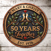 Personalized Shaped Metal Sign - Anniversary Gift For Couple - Many Years Together