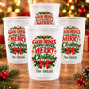 Personalized Party Cups - Christmas Gift For Family - Our Name, Our Christmas